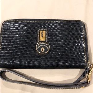 Dooney and Bourke Black Lizard Embossed Wallet